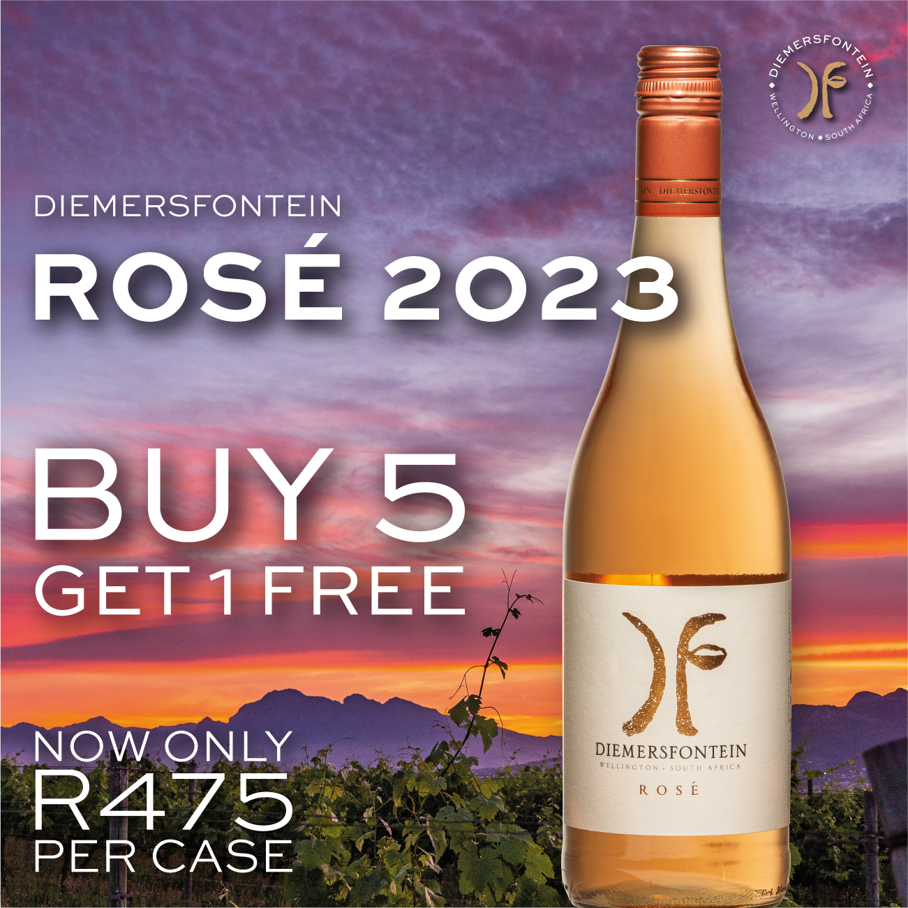 Featured image for “DIEMERSFONTEIN ROSÉ 2023”