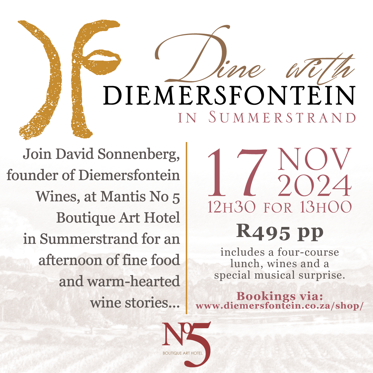 Featured image for “DIEMERSFONTEIN LUNCH | SUMMERSTRAND”