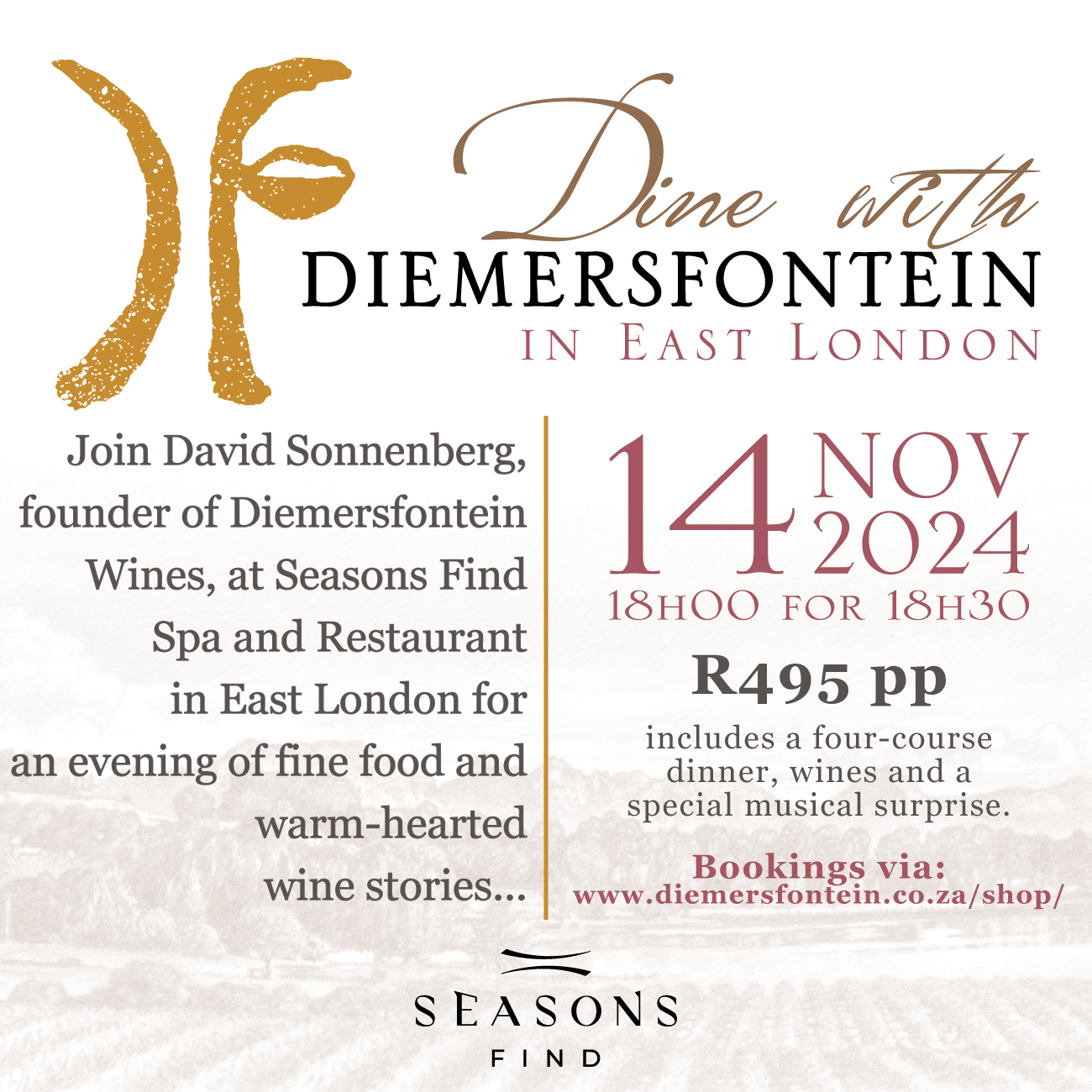 Featured image for “DIEMERSFONTEIN DINNER | EAST LONDON”